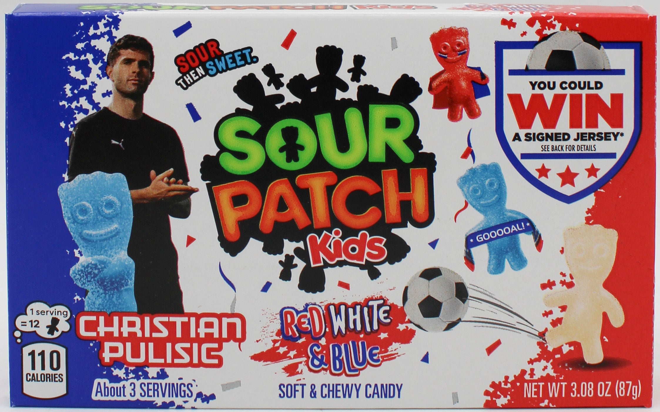 SOUR PATCH KIDS RED WHITE BLUE THEATRE BOX 3.08 Oz BB 1/5/27