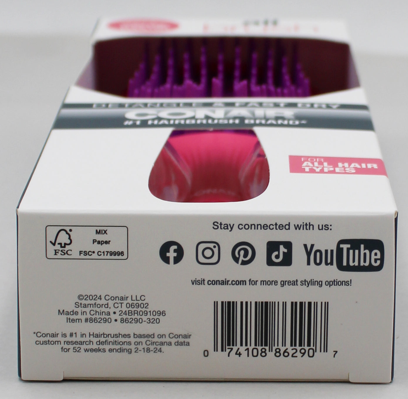 Conair AllBrush Vented Paddle Hairbrush Pink