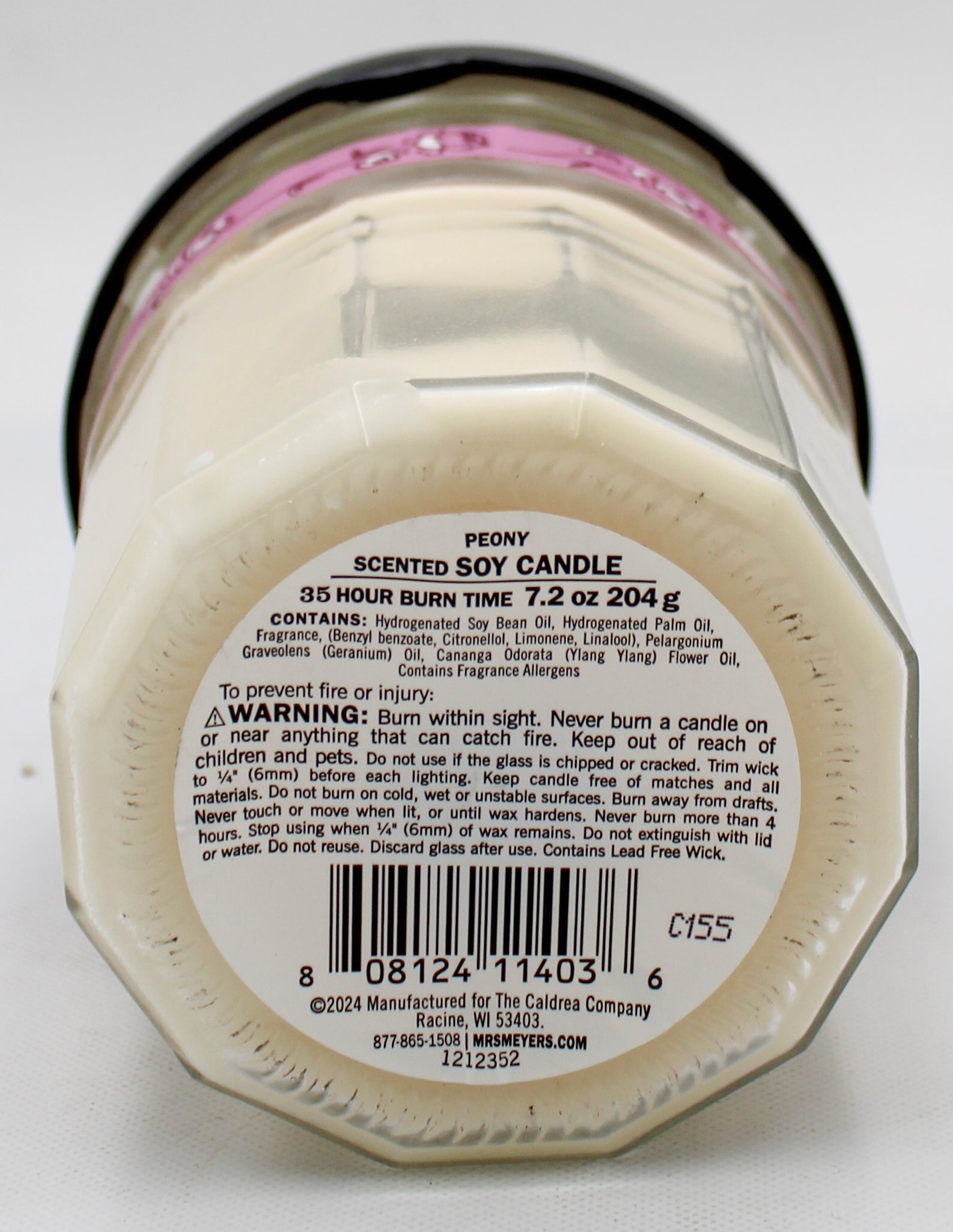 Mrs. Meyer's Large Soy Candle Peony 7.2oz