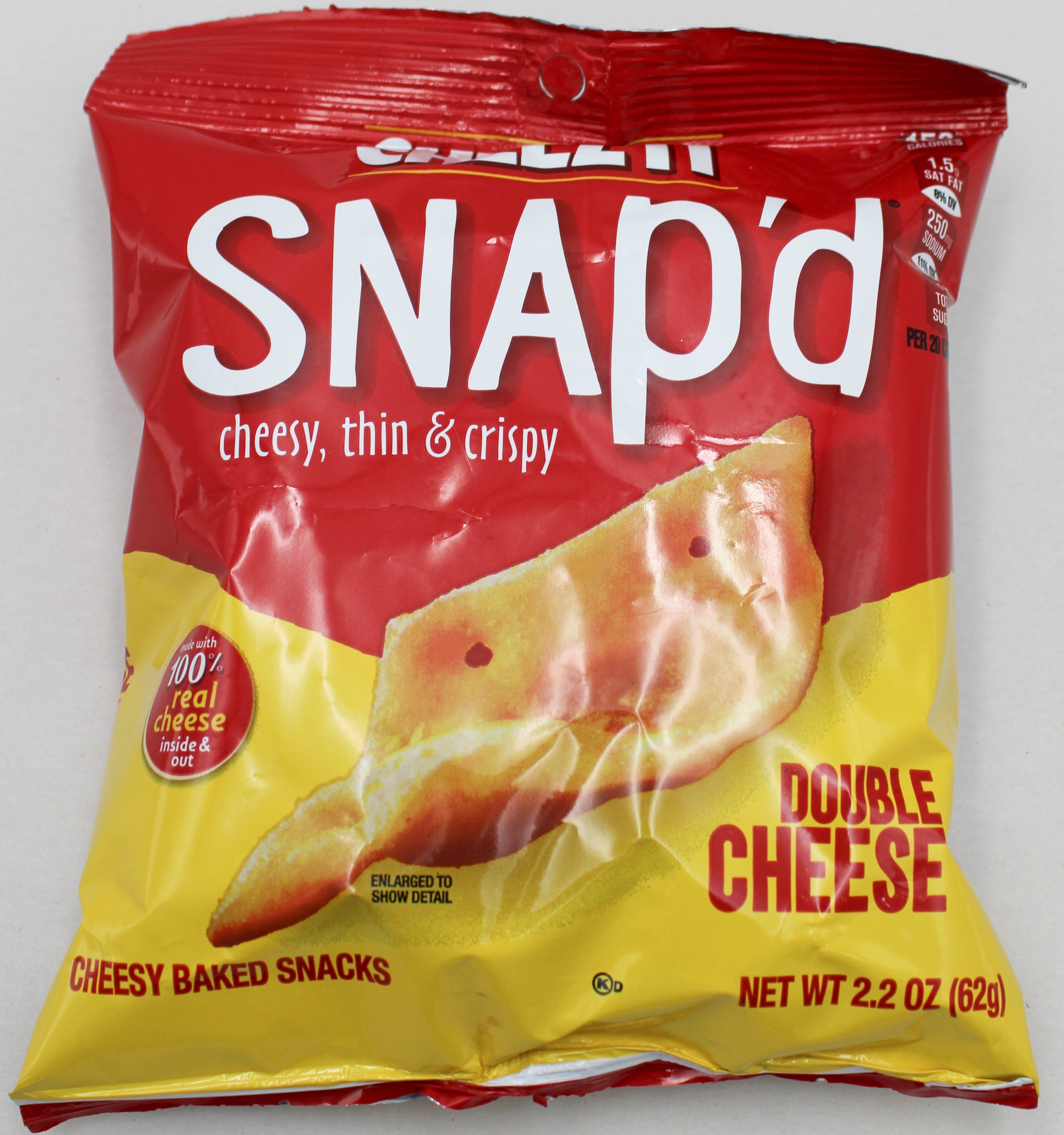 CHEEZ-IT SNAP'D DOUBLE CHEESE CRACKER 2.2 Oz BB 11/11/26 NI