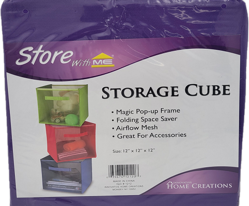 HOME CREATIONS STORAGE CUBE 12x12x12x PURPLE