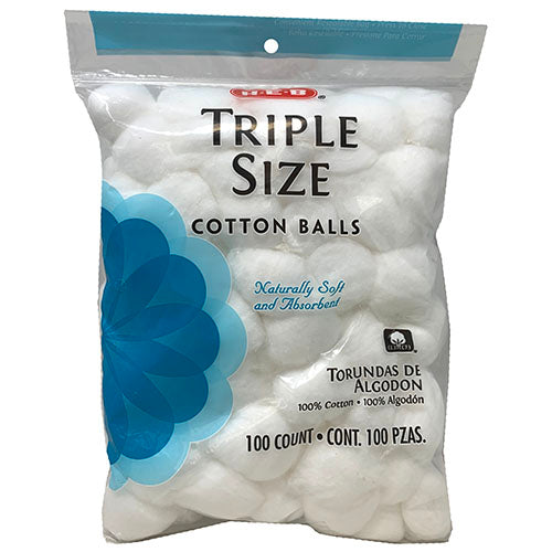 TRIPLE SIZE COTTON BALLS 100CT BAG