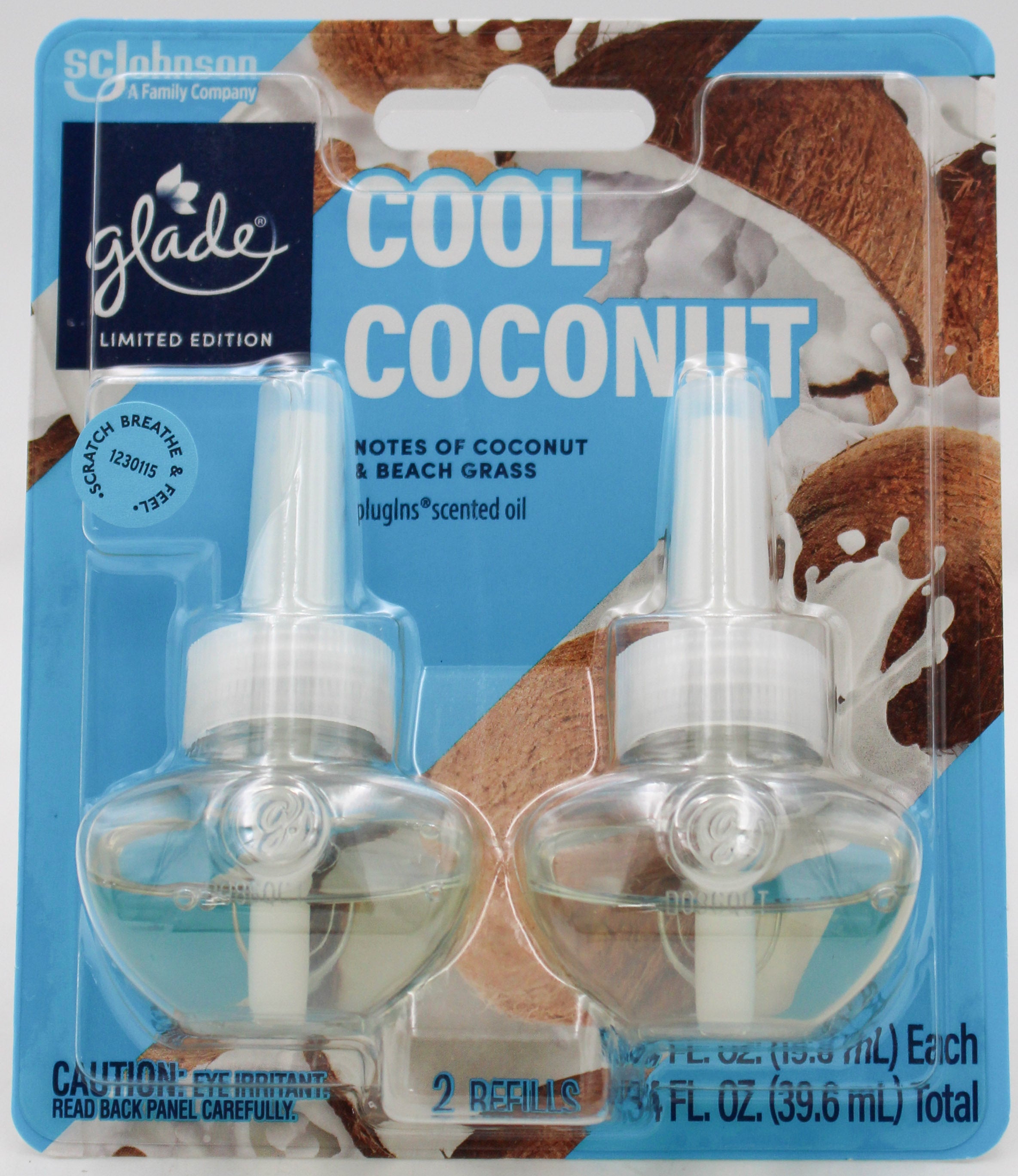 GLADE PLUGINS SCENTED OIL COOL COCONUT 2ct 0.67floz US