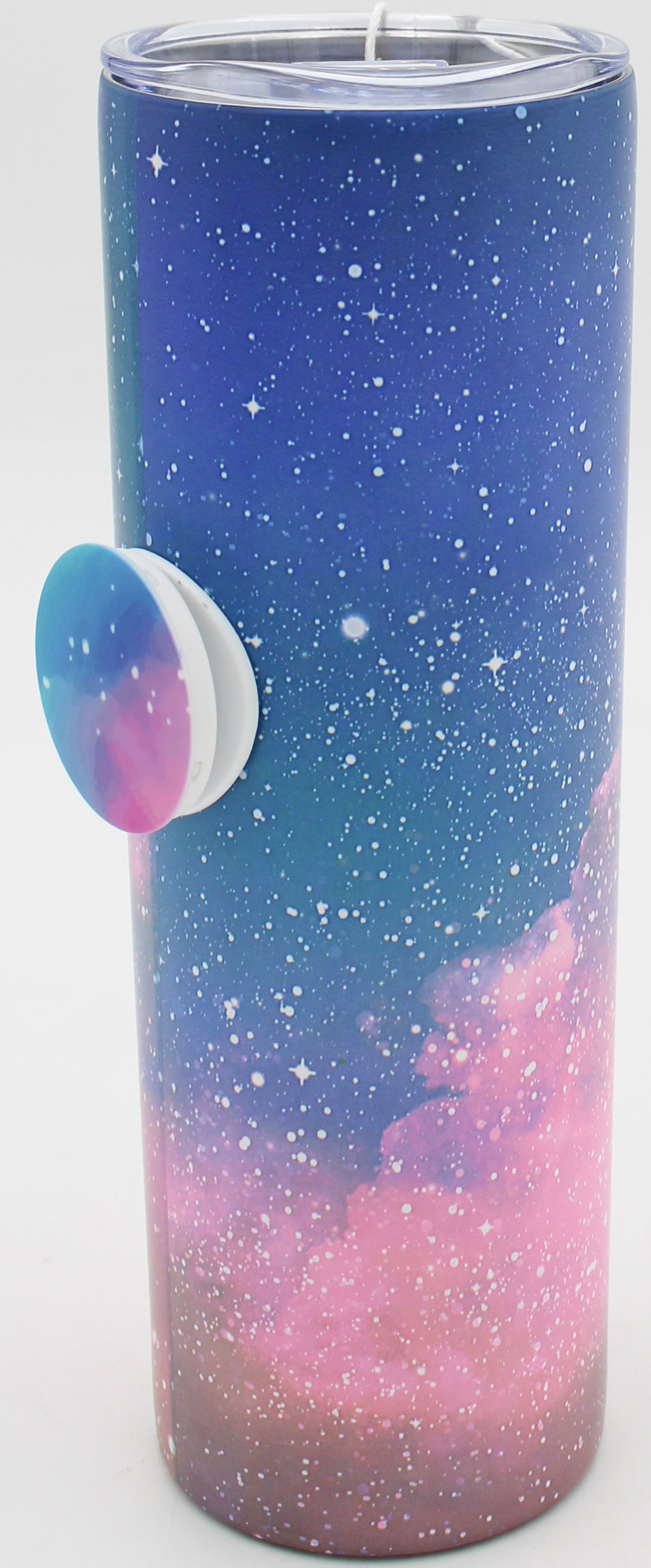 20oz SLIM TUMBLER WITH STRAW & SIP GRIP- GALAXY