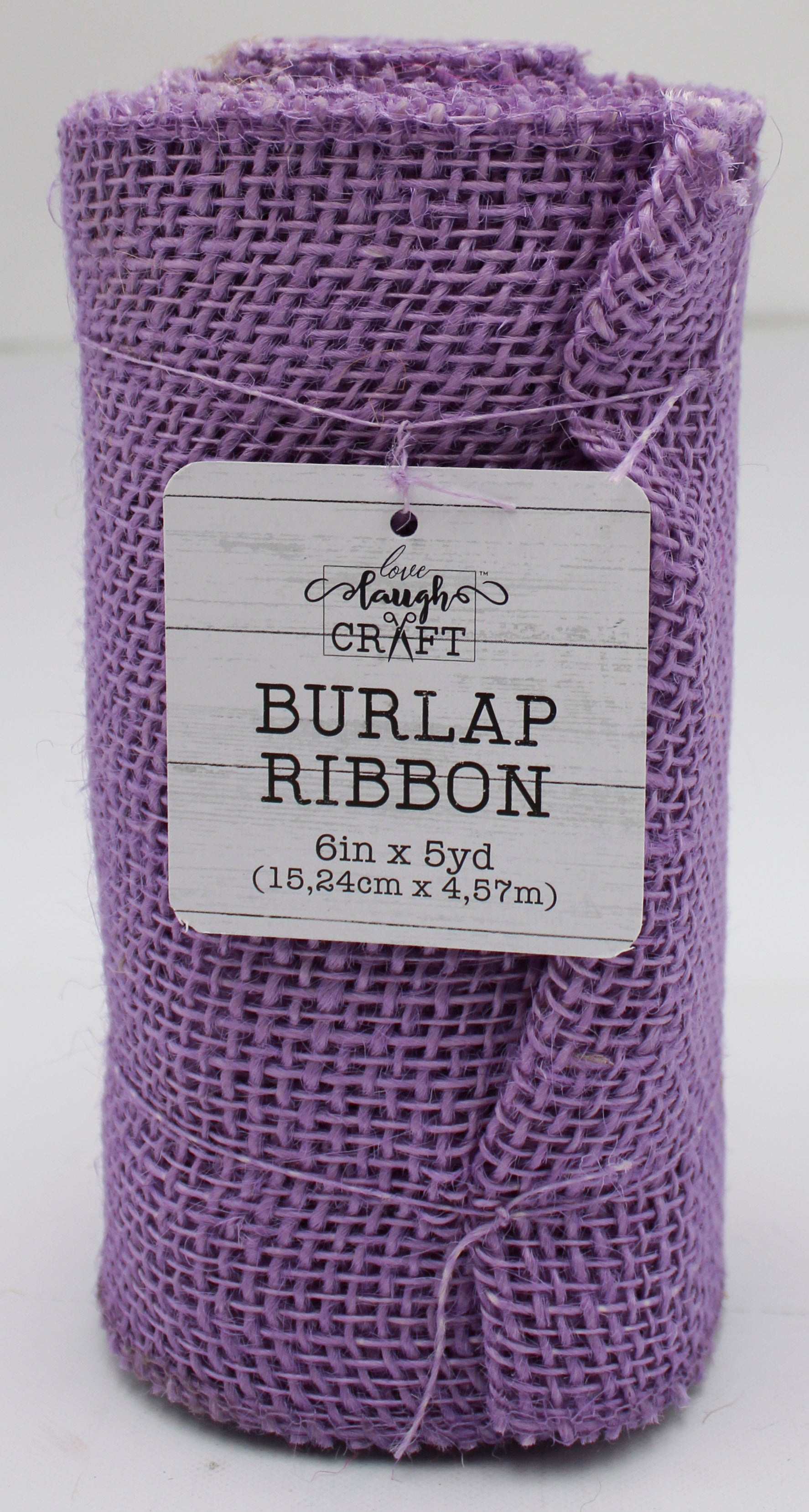 Burlap Ribbon 6in x 5yd Lavender - Wholesale Craft Supply