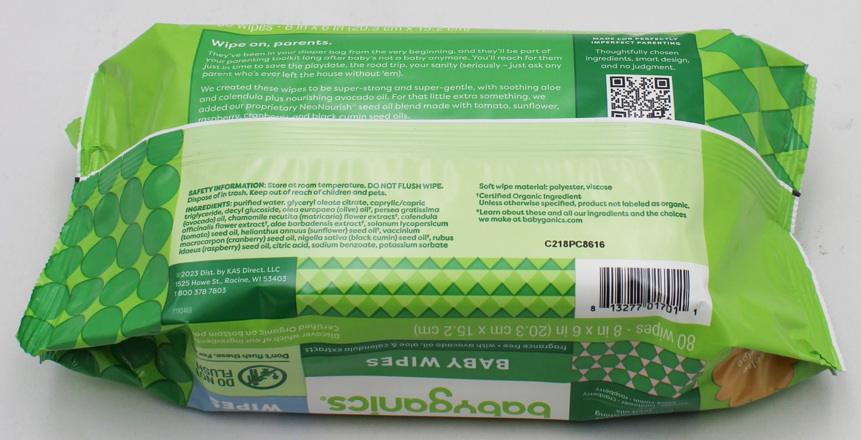 SP BABYGANICS BABY WIPES FRAGRANCE FREE 80ct. US