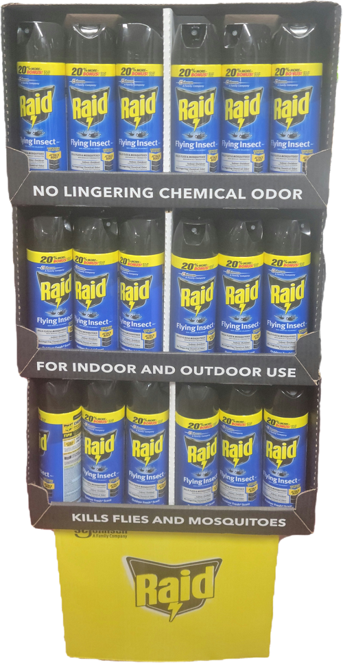 RAID FLYING INSECT KILLER AEROSOL 18oz 36CT DISPLAY
