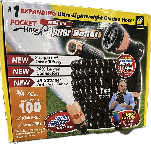 SP POCKET HOSE COPPER BULLET 100 FT NI