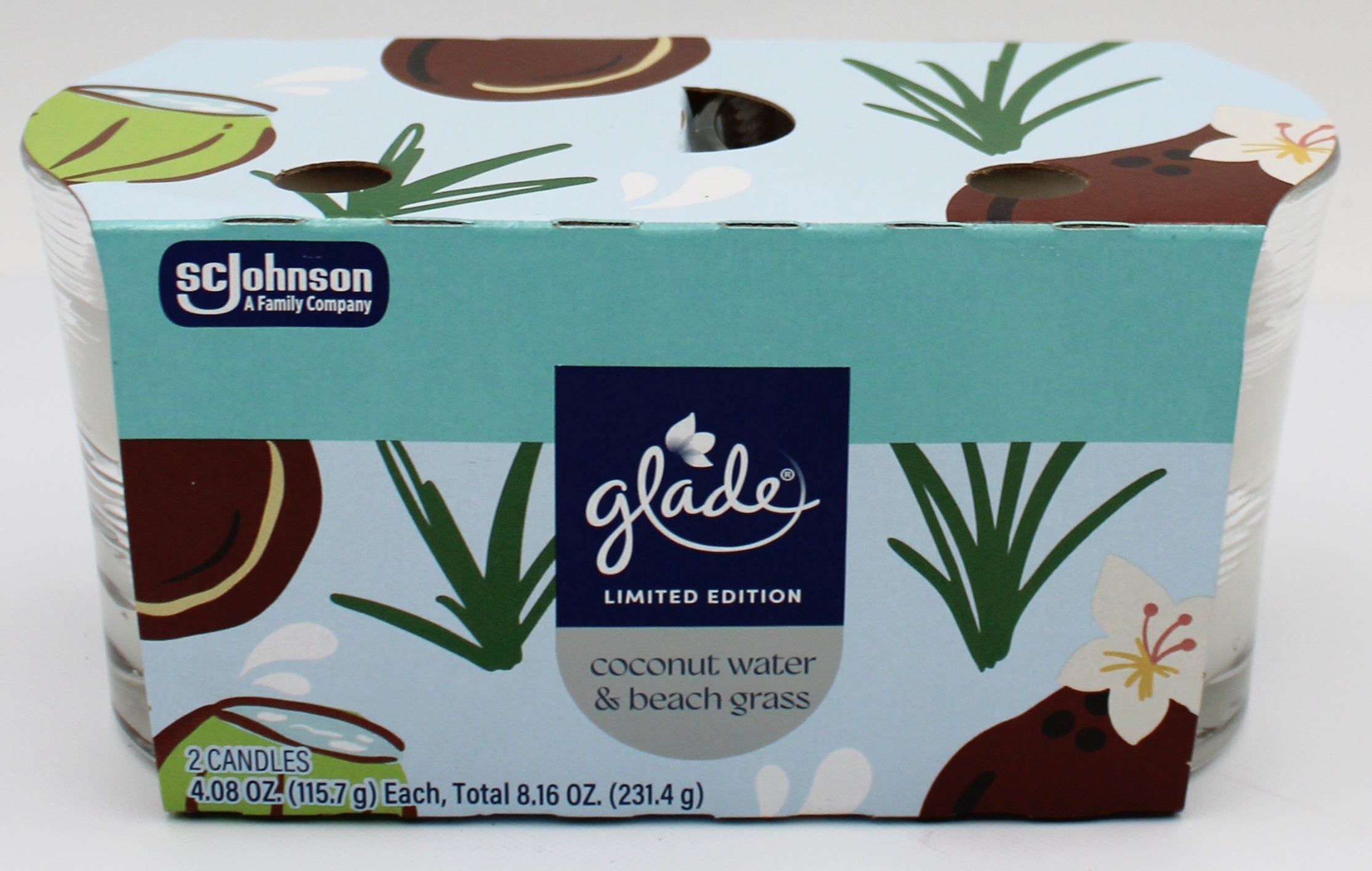 GLADE CANDLE COCONUT WATER & BEACH GRASS 2ct 4.08oz US
