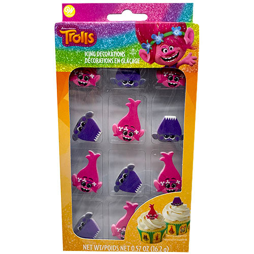 TROLLS ICING DECORATIONS 12CT/.57oz