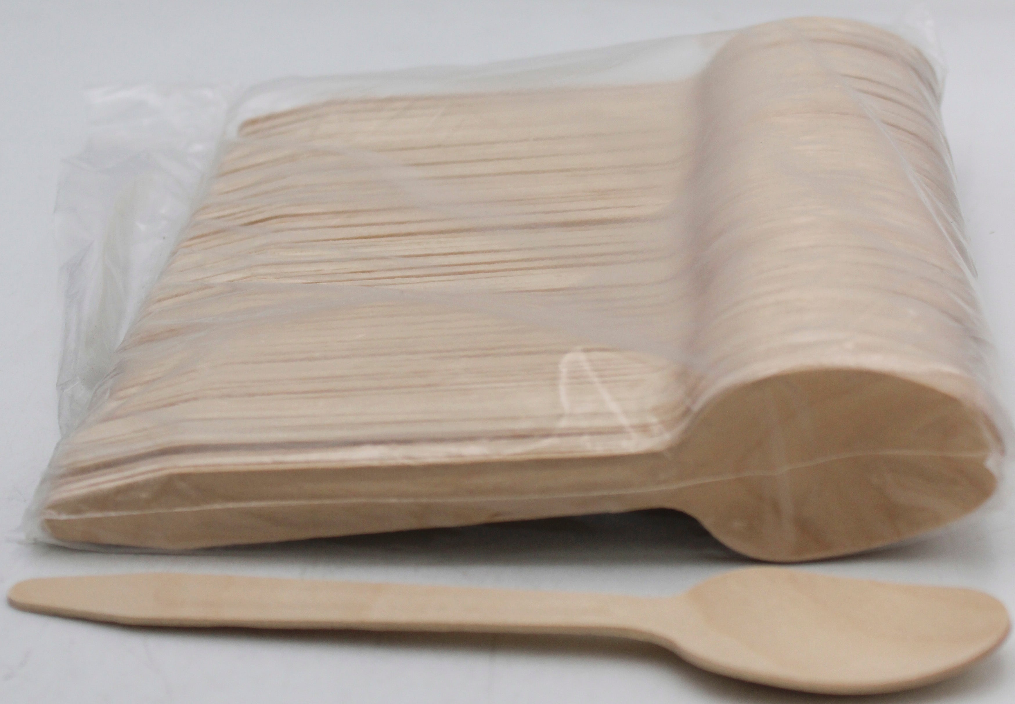 100CT Disposable Wood Spoon 6.25"