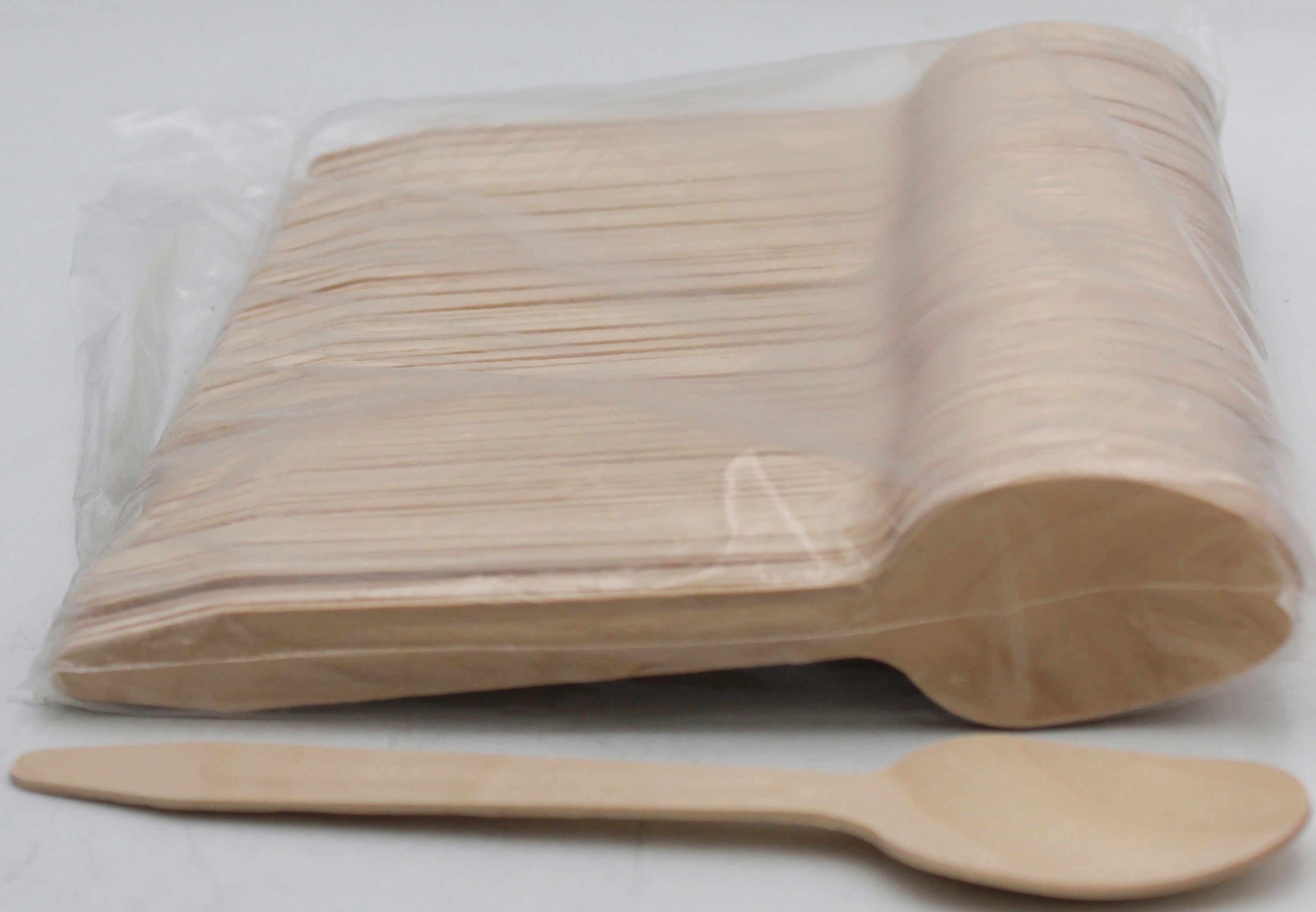 100CT Disposable Wood Spoon 6.25"