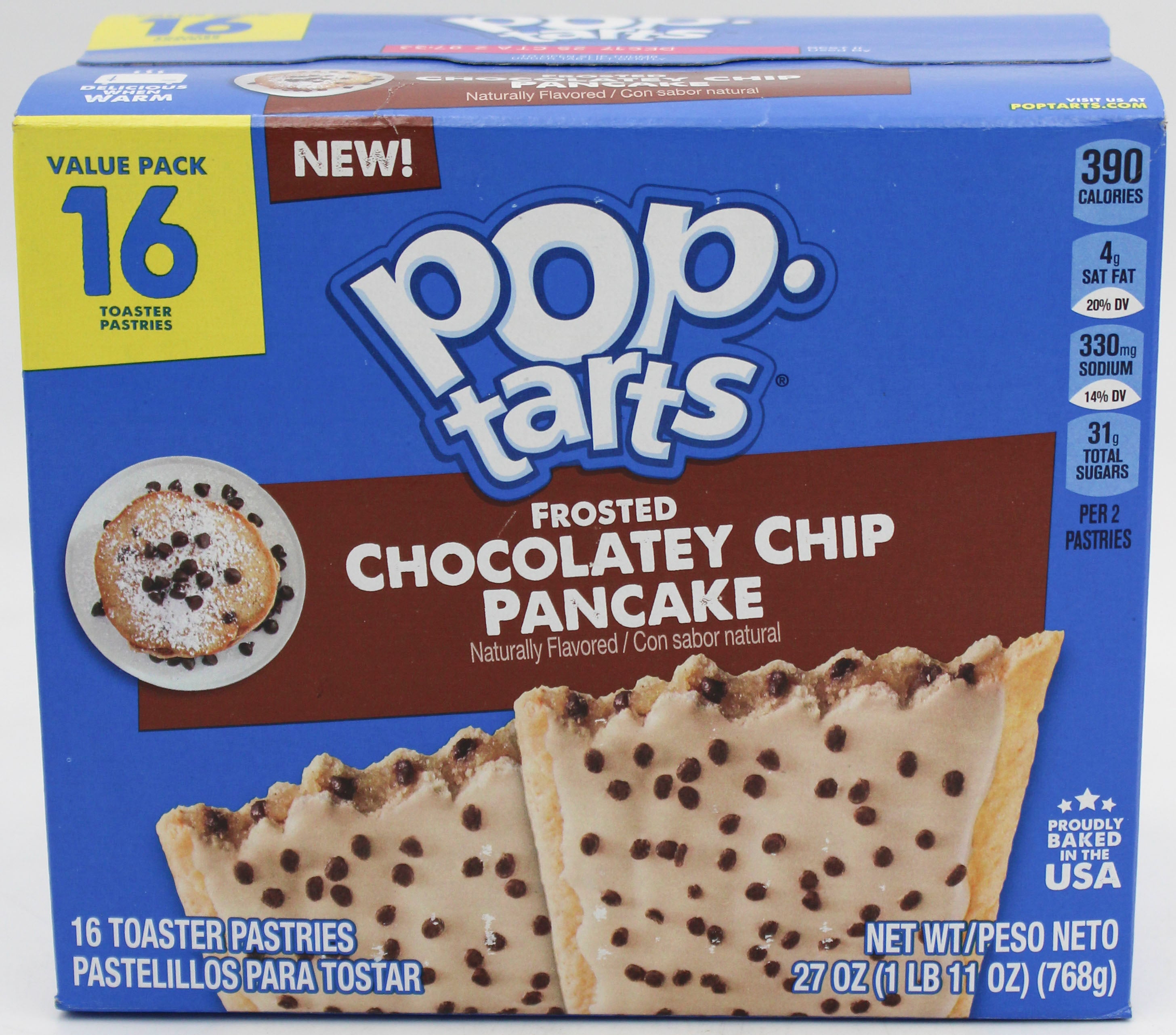 POP-TARTS CHOCOLATEY CHIP PANCAKE 16ct 27oz bb 12/17/25