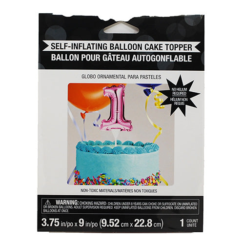 SELF INFLATING BALLOON CAKE TOPPER #1-PINK