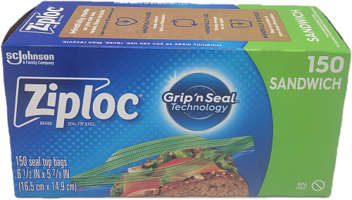 ZIPLOC GRIP N SEAL SANDWICH 150ct UN US