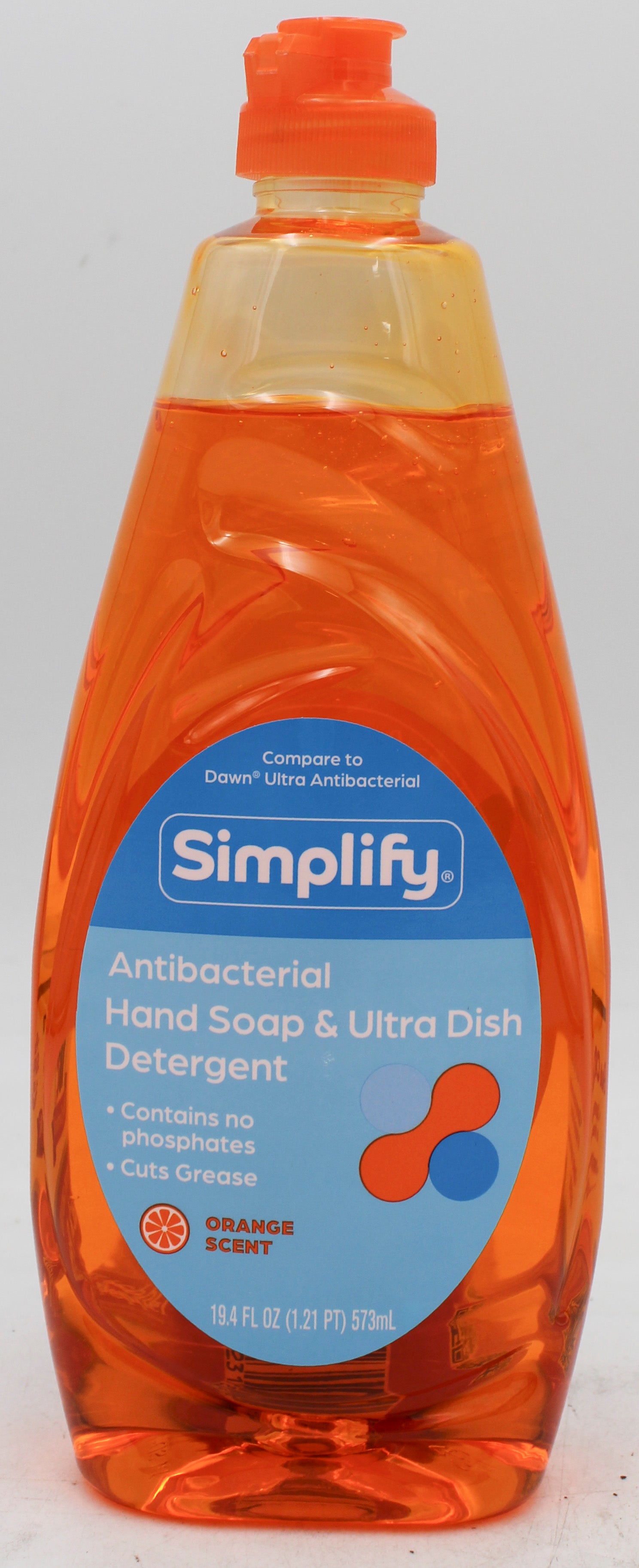 RITE AID SIMPLFY DISH LIQUID ORANGE ANTIBACTERIAL 19.4Z