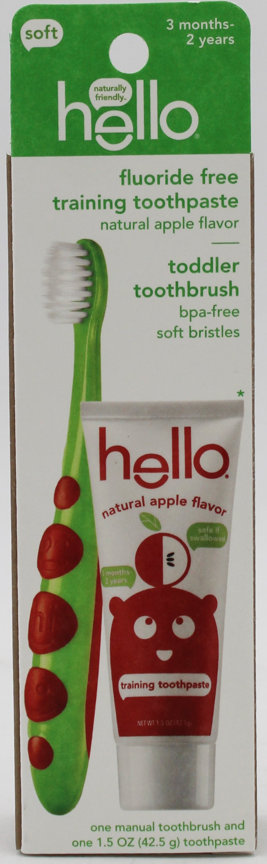 HELLO TODDLER TRAINING TOOTHBRUSH/TOOTHPASTE KIT 1.5oz 2ct EXP9/2024 NI HOLD ITEM DO NOT SELL