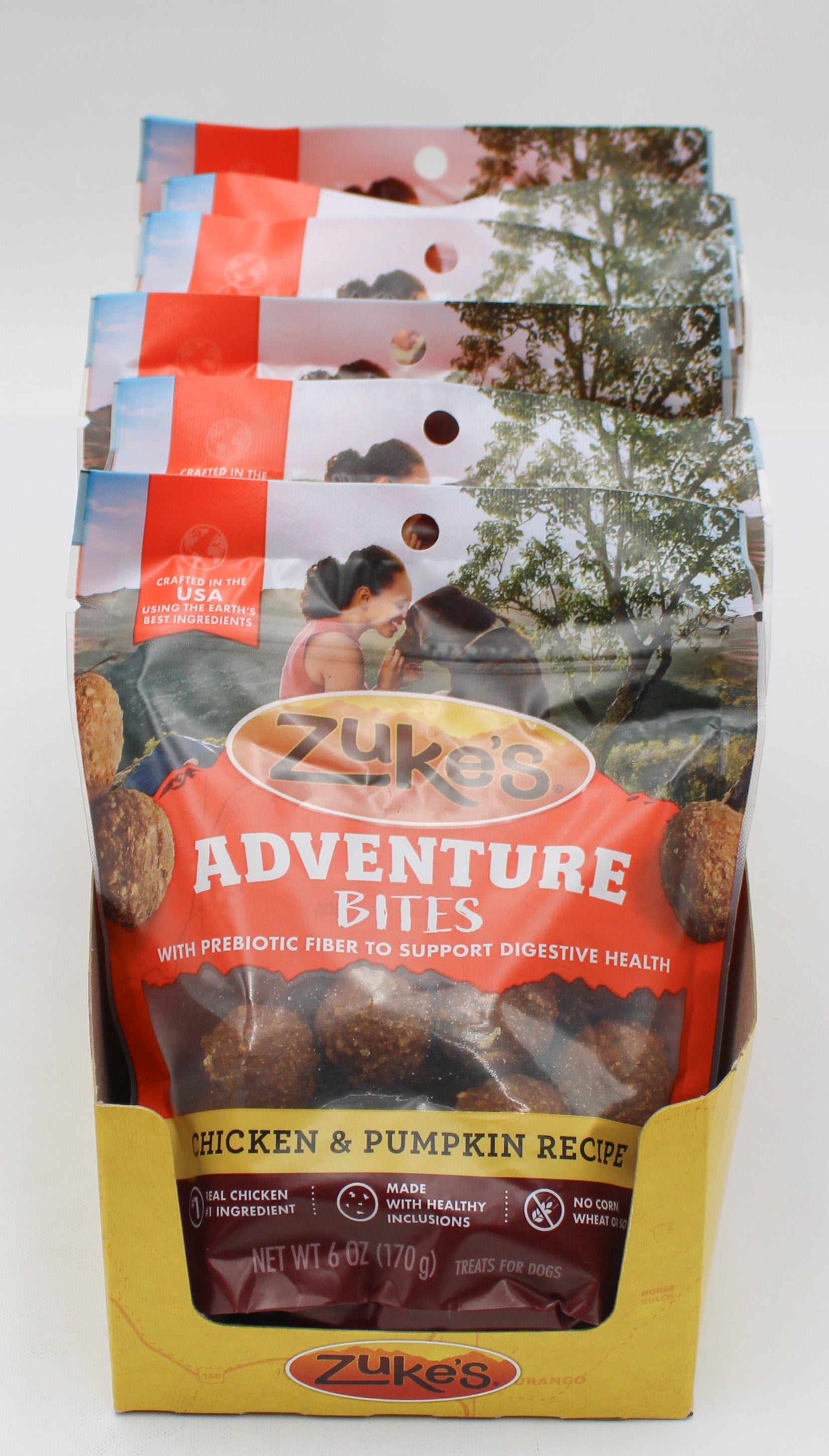 PURINA ZUKE'S ADVENTURE BITES SOFT DOG TREATS CHICKEN & PUMPKIN 6oz. NI BB 4/30/2027