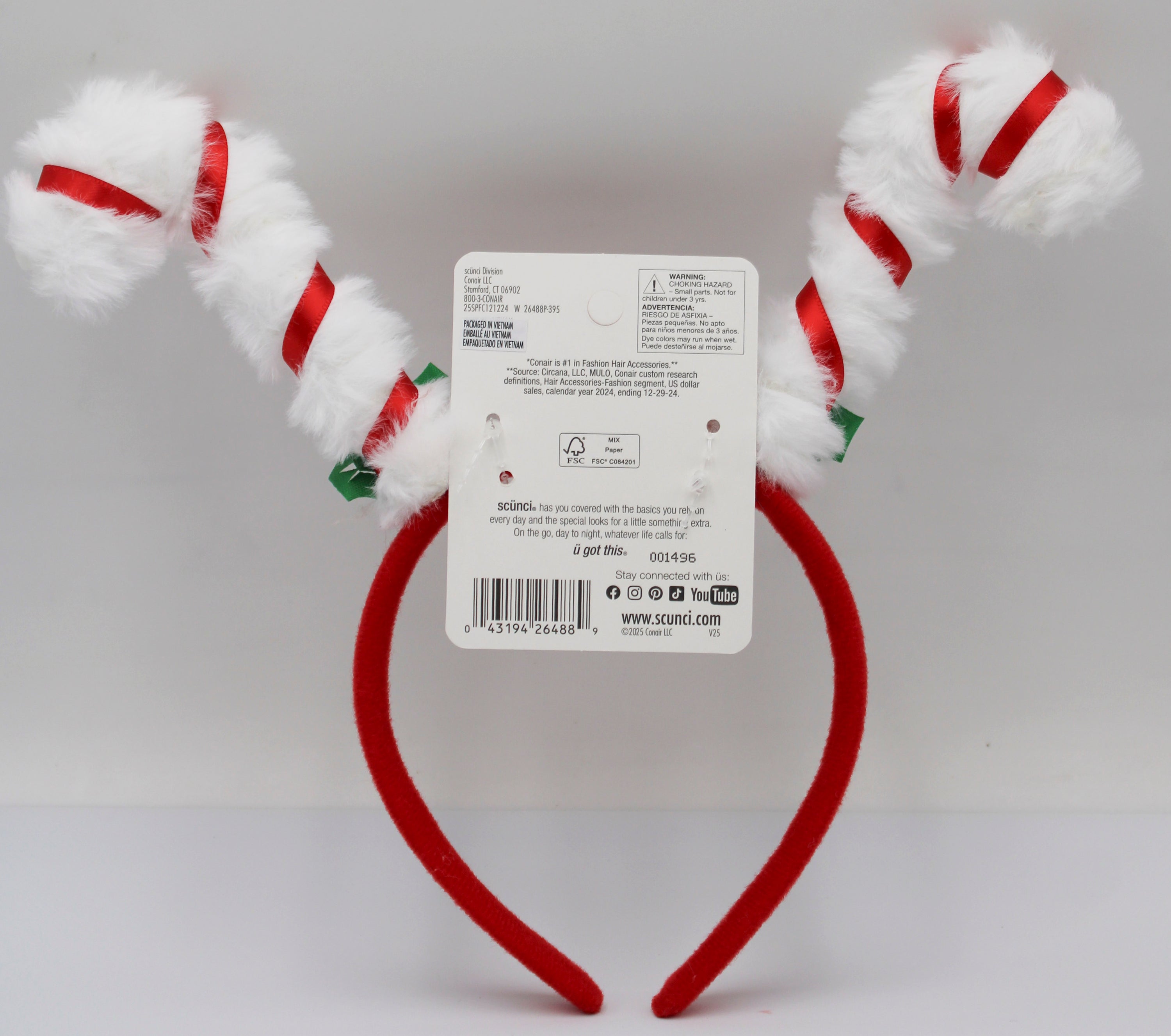 Scrunci Candy Cane Headband Wholesale Accessory