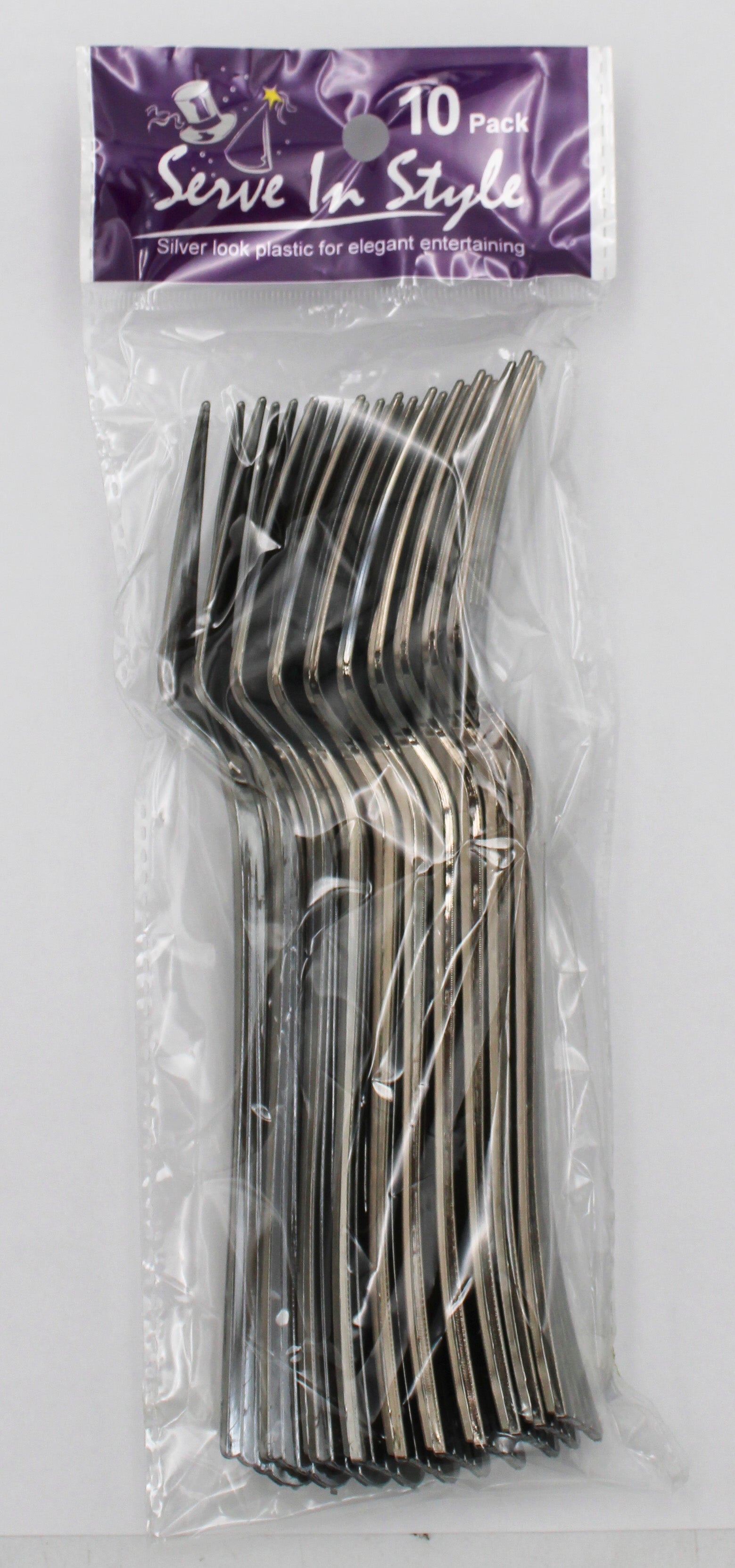 NATUREZWAY 10PK PLASTIC FORKS - SILVER