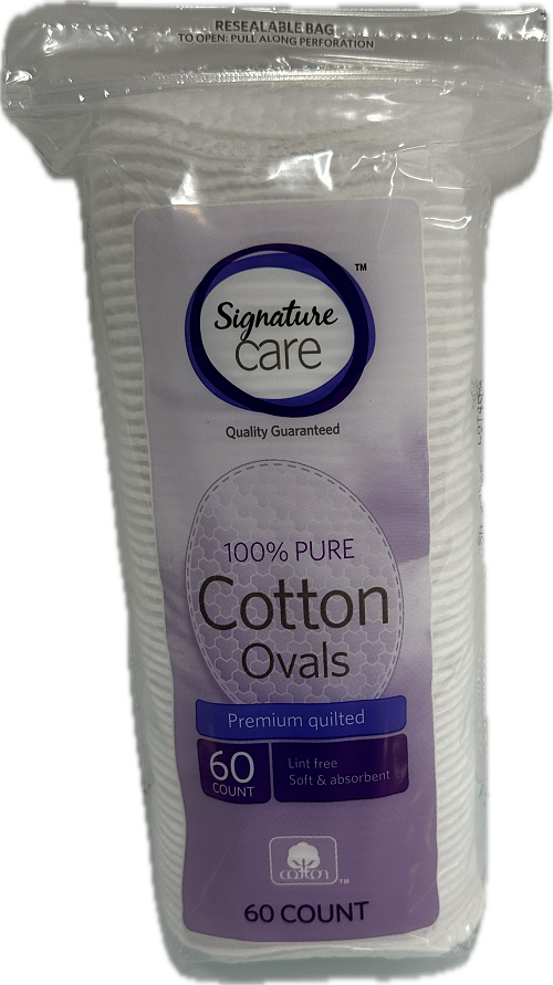 SIGNATURE CARE COTTON OVALS 60CT