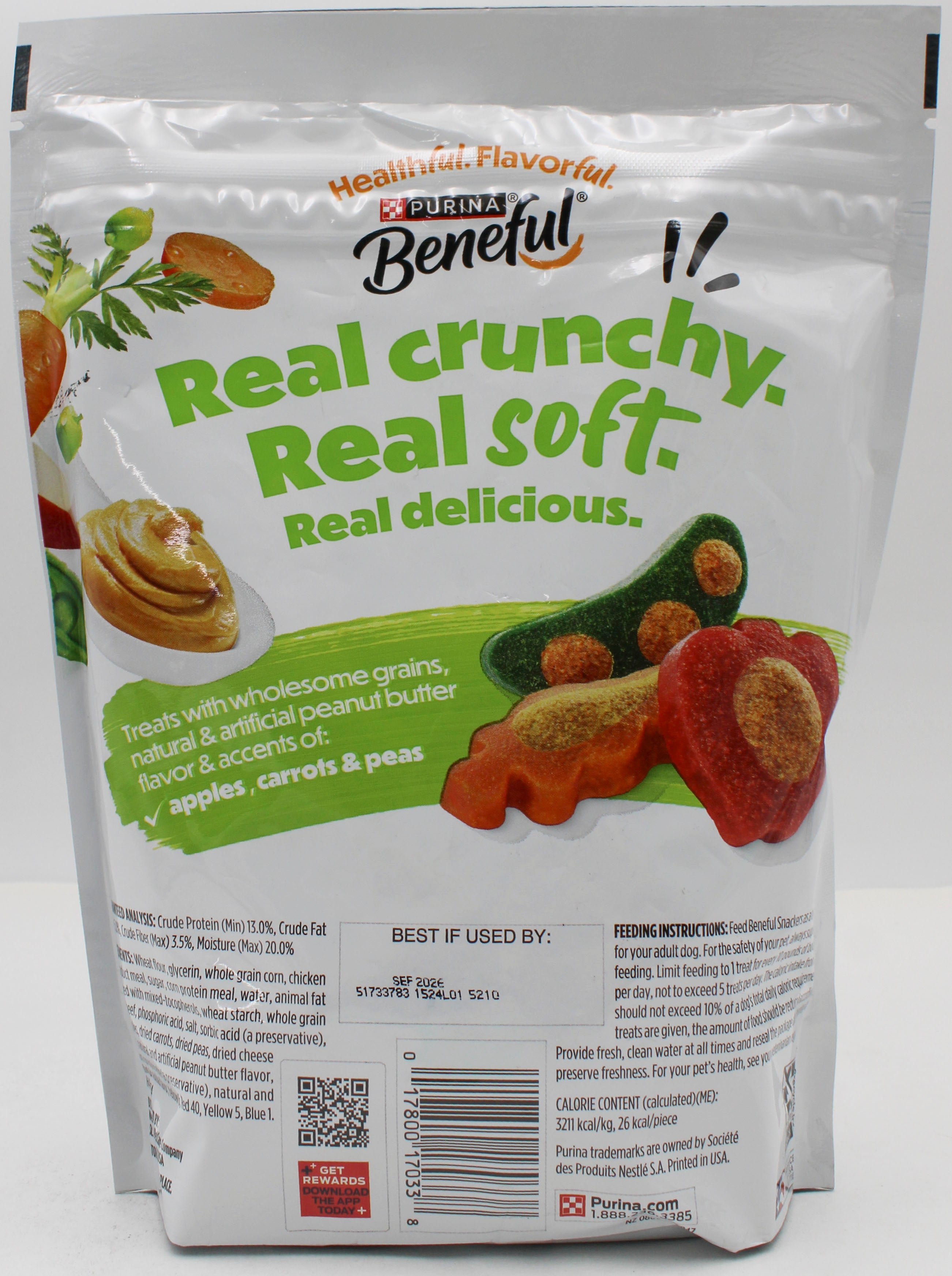 PURINA BENEFUL BAKED SNACKERS PEANUT BUTTER 22oz BB 9.30.26 NI
