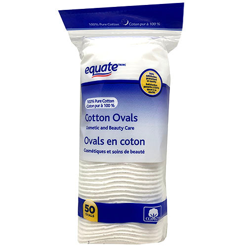 EQUATE BEAUTY COTTON OVALS 50CT