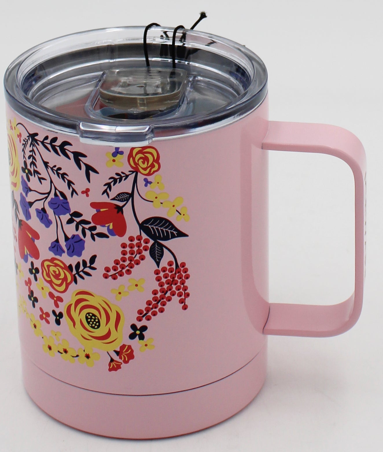 14oz DOUBLE WALL STEMLESS MUG - FLORAL PINK