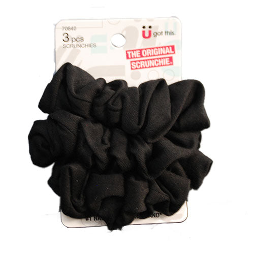 SCUNCI ORIGINAL SCRUNCHIE 3PK-BLACK NI