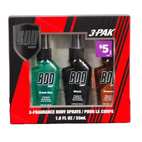 BOD MAN ASSORTED BODY SPRAYS 3CT 1.8OZ PP$5