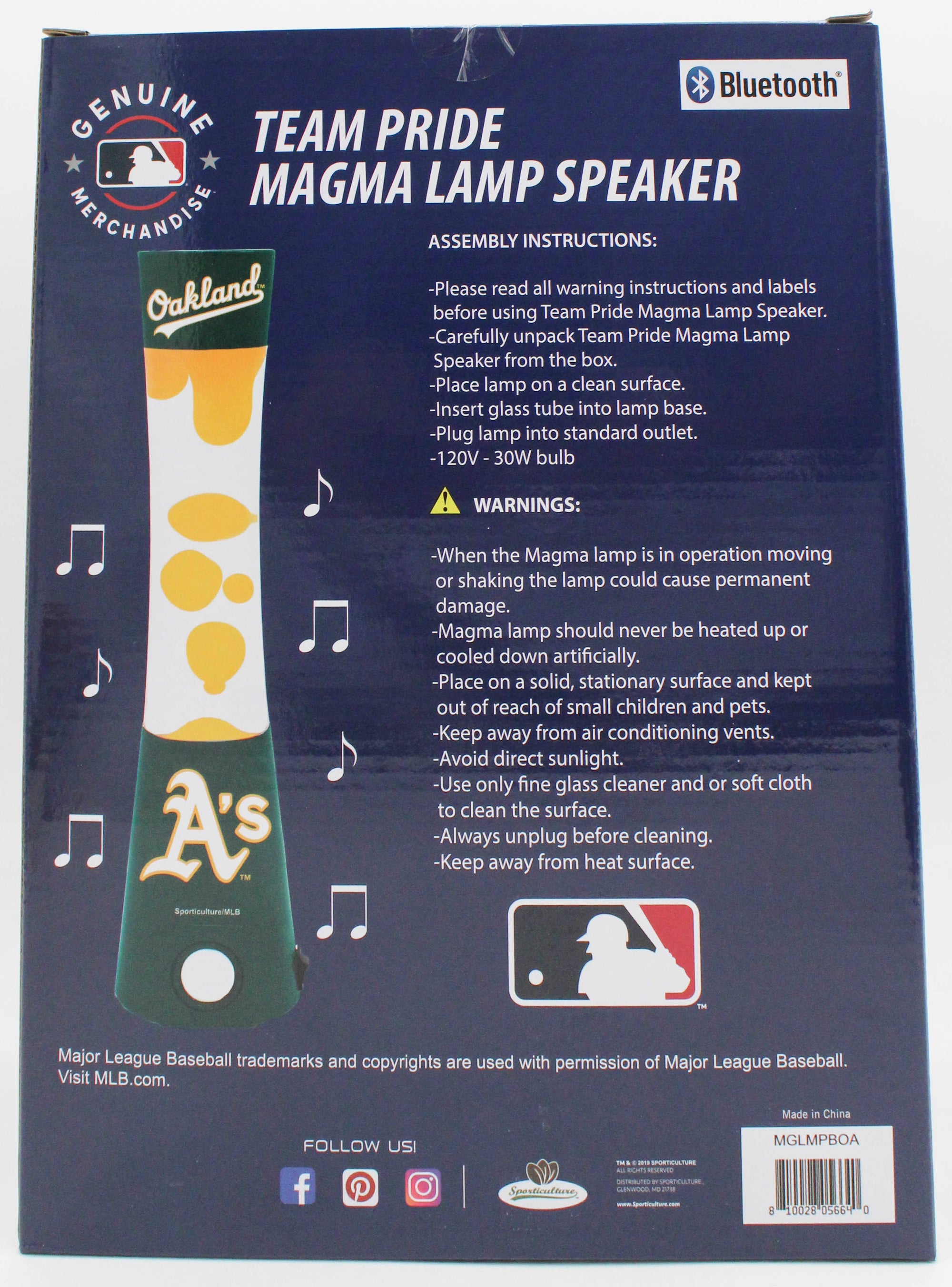 OAKLAND ATHLETICS LAVA LAMP SPEAKER 16.5"