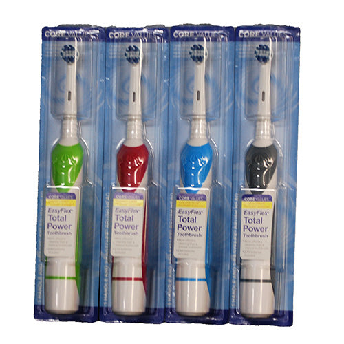 CORE VALUES EASY FLEX TOTAL POWER TOOTHBRUSH ASST COLORS (BATT INCLD)