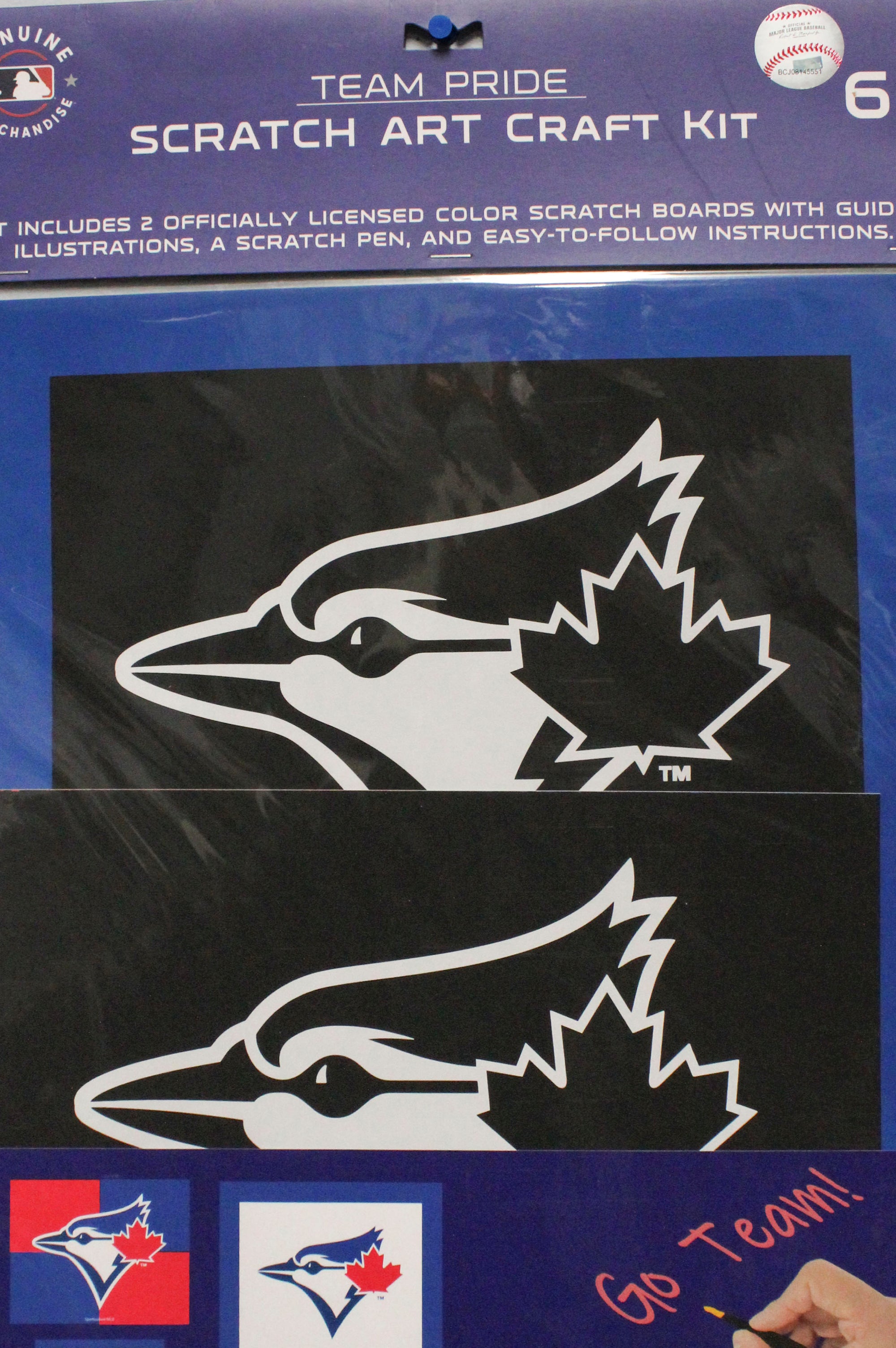 OFFICIALLY LICENSED TORONTO BLUE JAYS SCRATCH ART CRAFT KIT