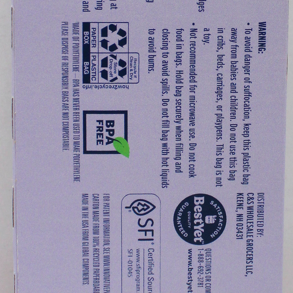 BEST YET 50 CT RECLOSABLE SNACK BAGS NI