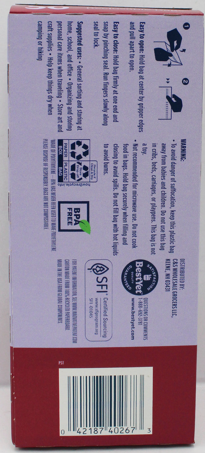 BEST YET 50 CT RECLOSABLE SNACK BAGS NI