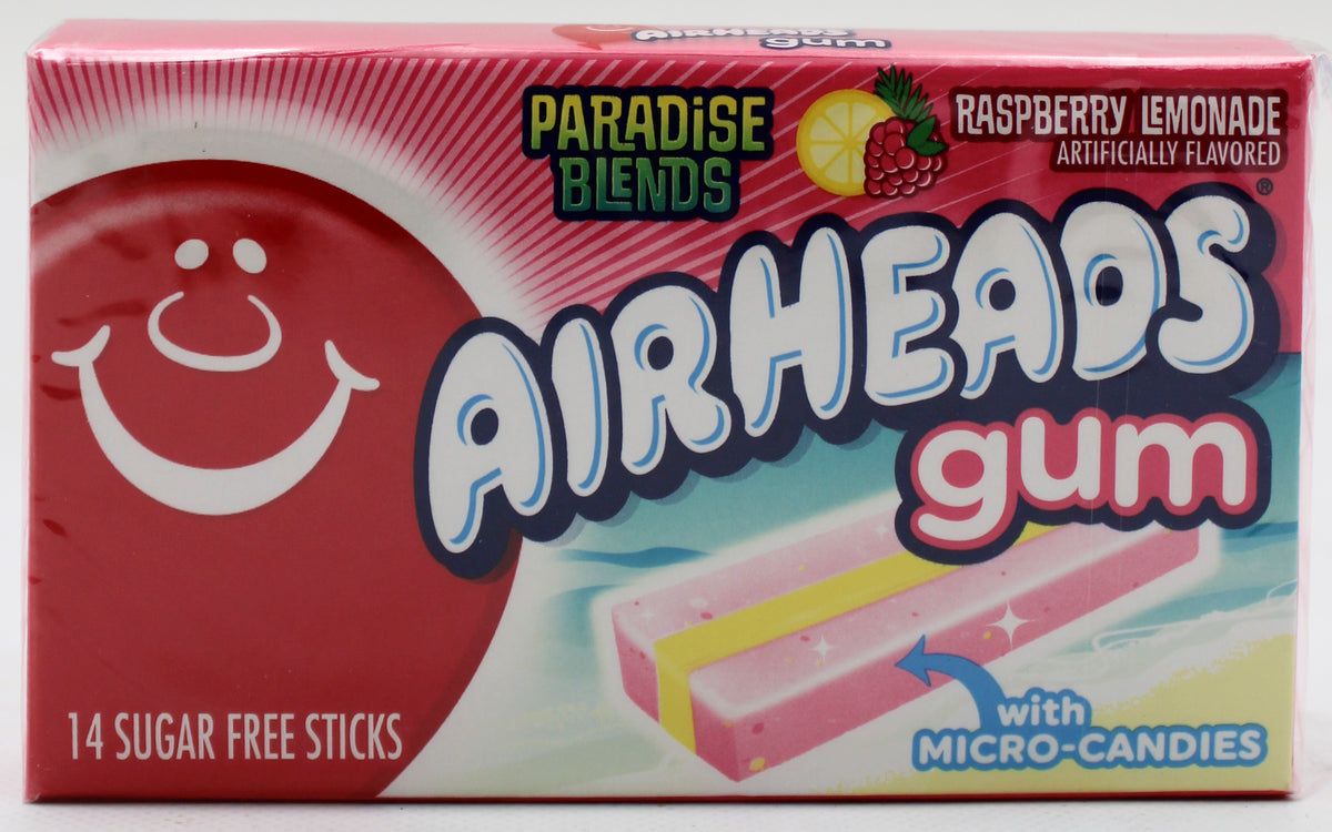 AIRHEADS SUGAR-FREE CHEWING GUM, RASPBERRY LEMONADE, 14-PIECE PACK BB 6/30/27 NI