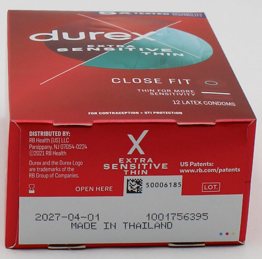DUREX 12 PACK CONDOMS EXTRA SENSITIVE CLOSE FIT EXP 4/2027