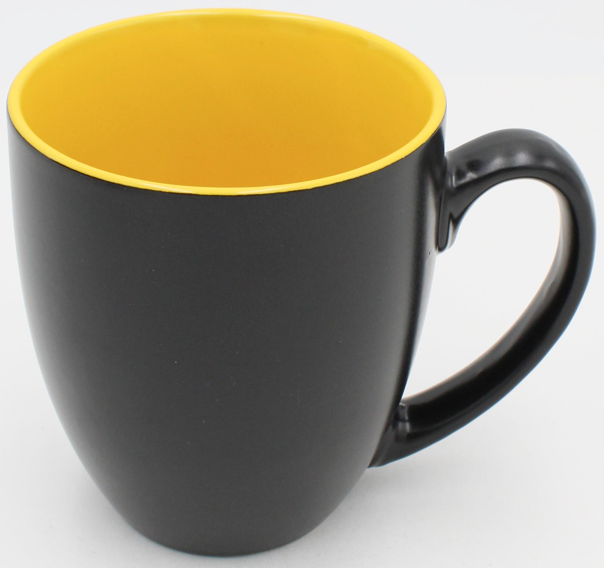 15OZ CERAMIC MUG, MATTE, BLACK - INNER COLOR GOLD