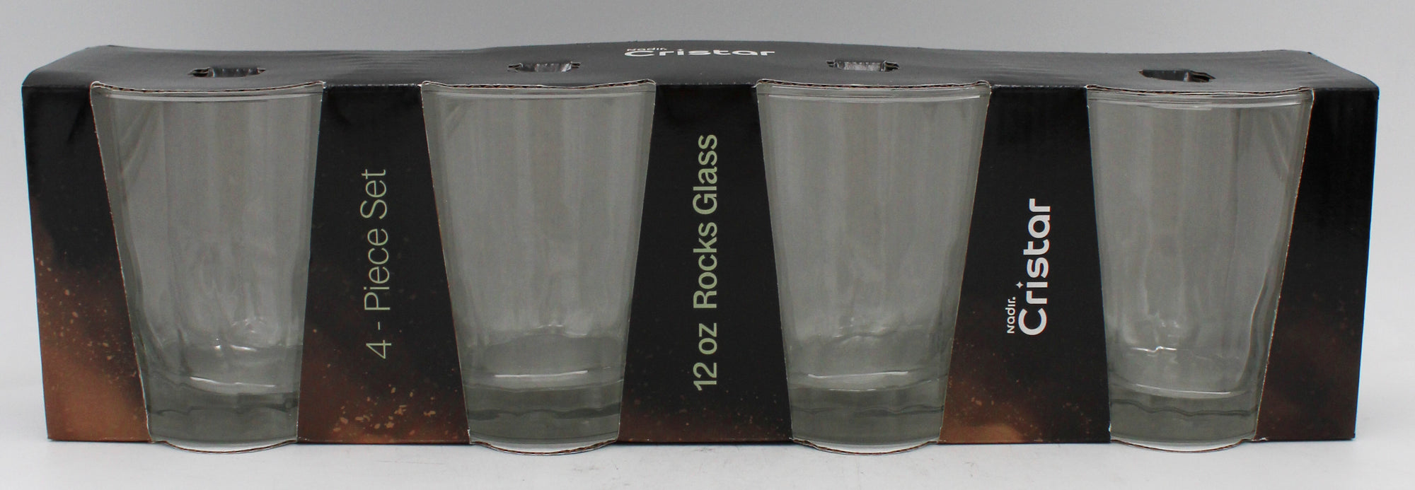 TIERRA ROCKS GLASS GLOSSY SLEEVE SET 4ct 12oz