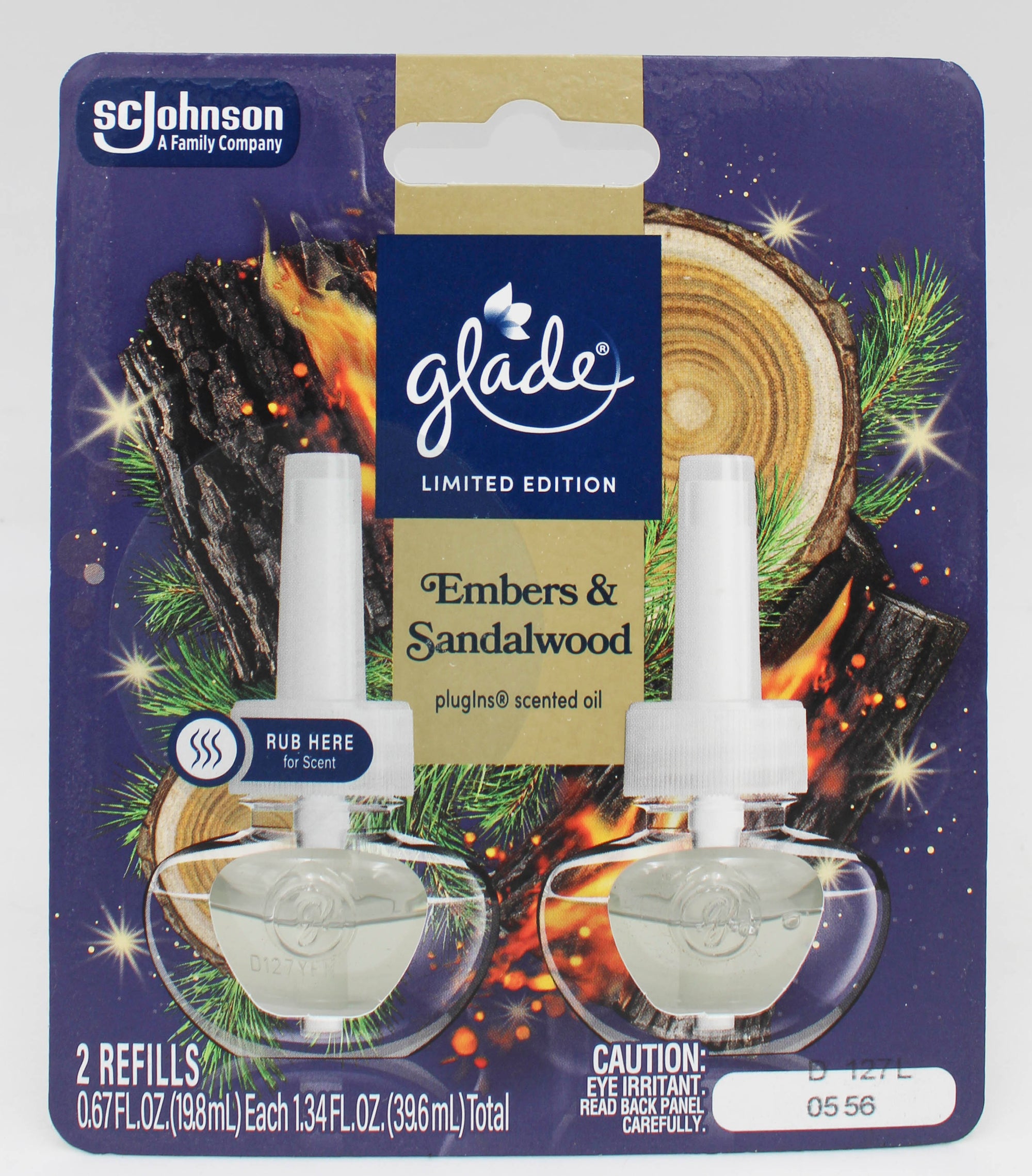SP GLADE PLUGINS SCENTED OIL 2REFILLS 1.34oz EMBERS & SANDALWOOD