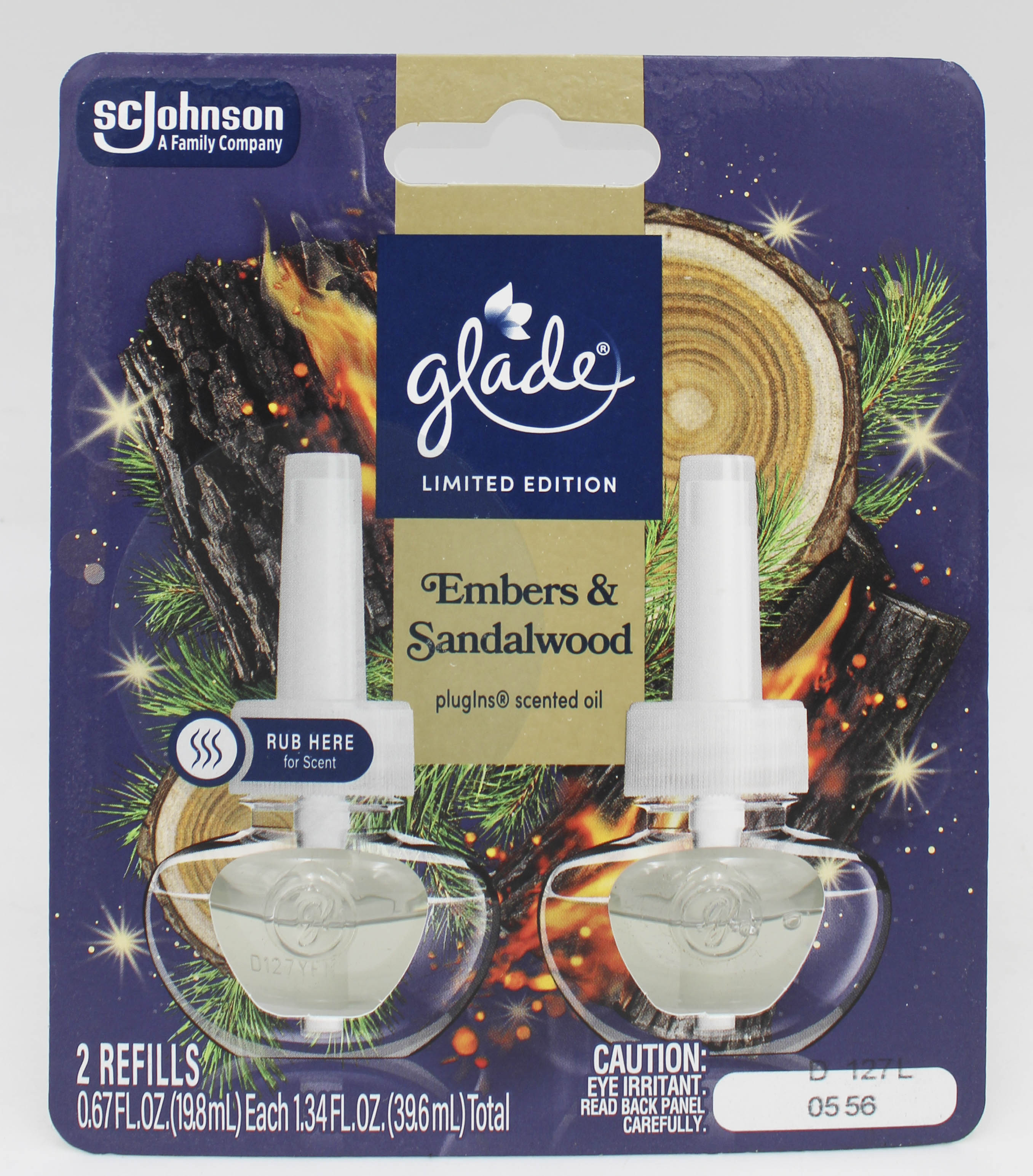 SP GLADE PLUGINS SCENTED OIL 2REFILLS 1.34oz EMBERS & SANDALWOOD