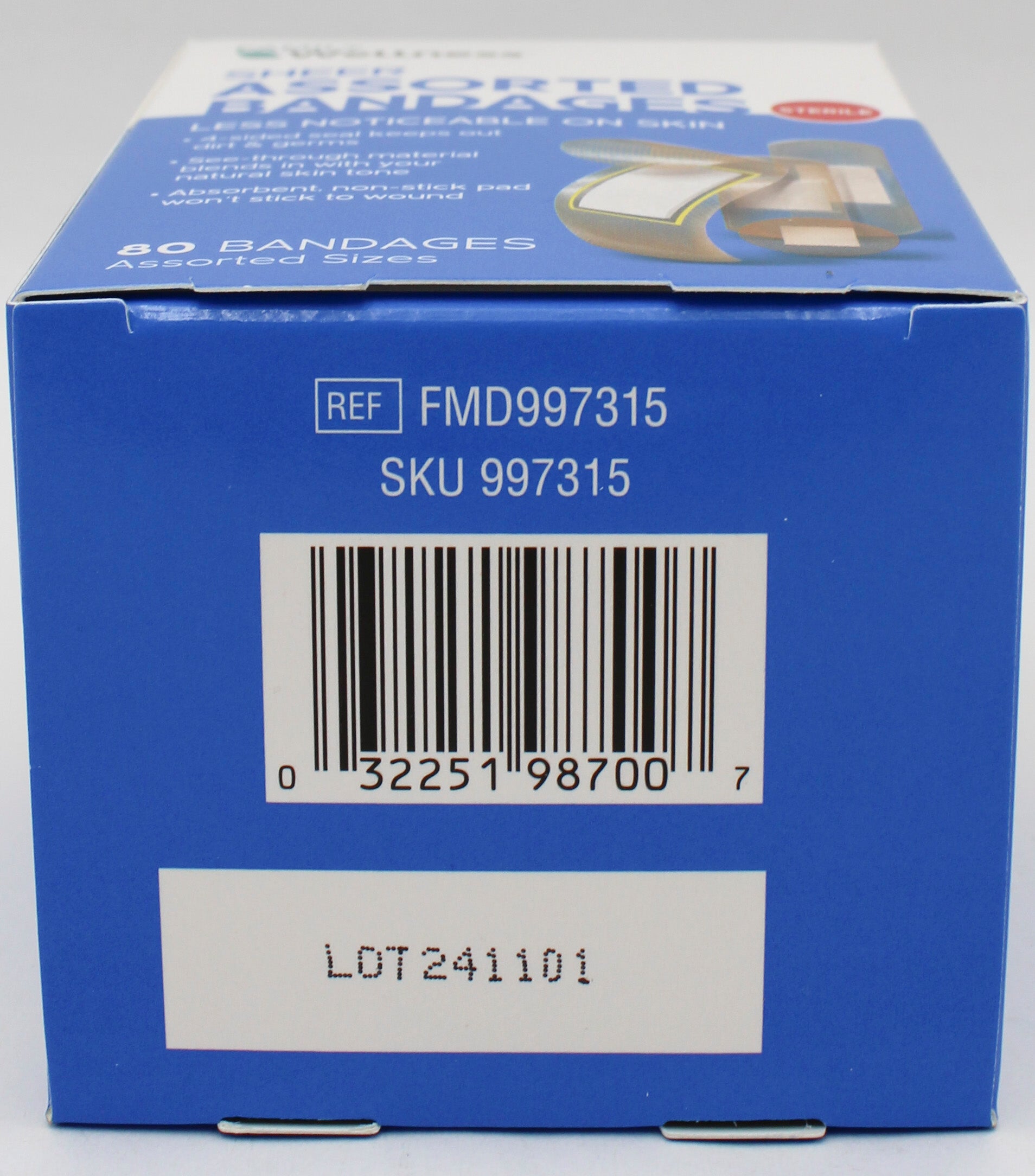 ASSORTED SHEER BANDAGES 80CT