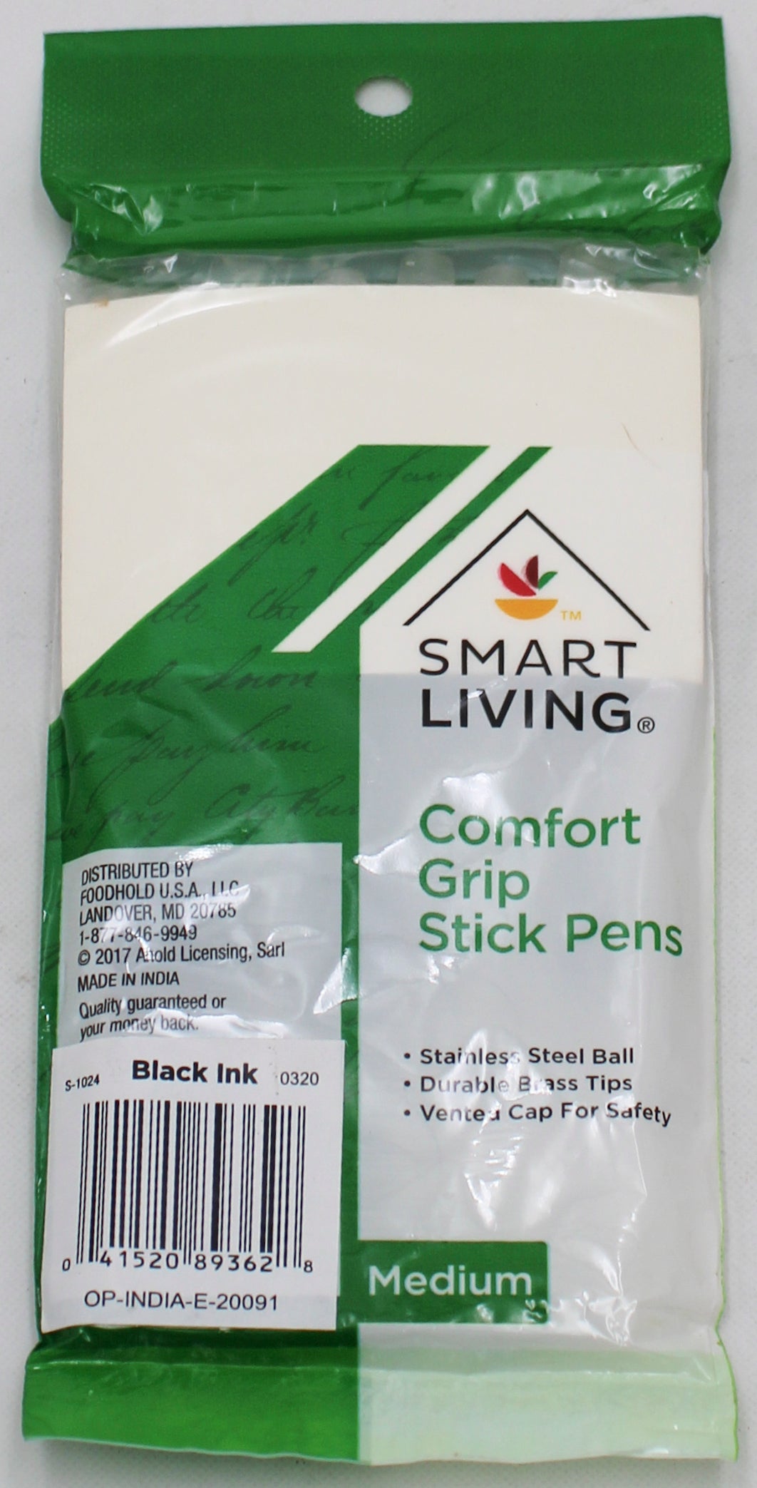 SMART LIVING COMFORT GRIP STICK PENS MED 8CT