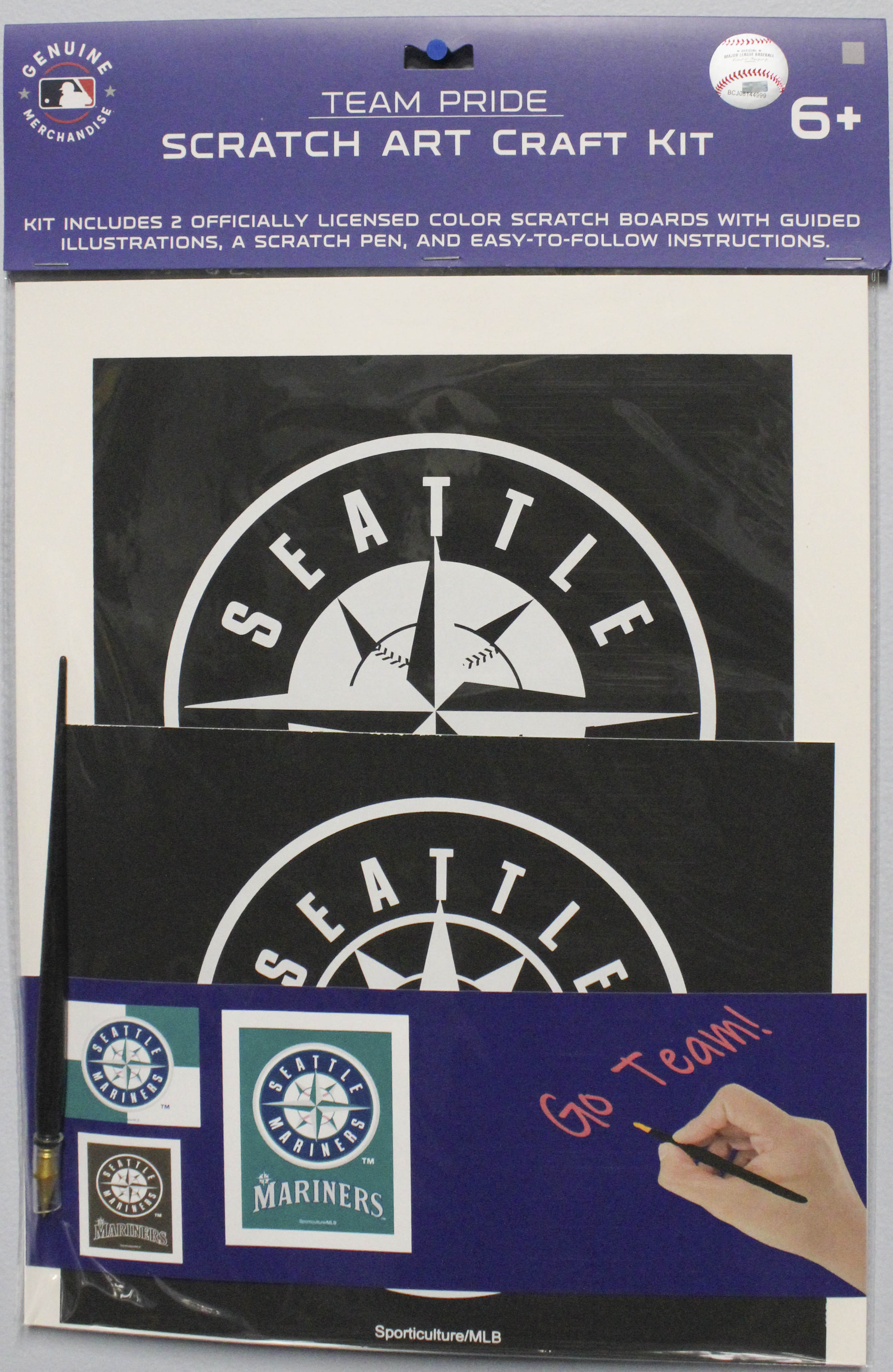 MLB SEATTLE MARINERS SCRATCH ART CRAFT KIT