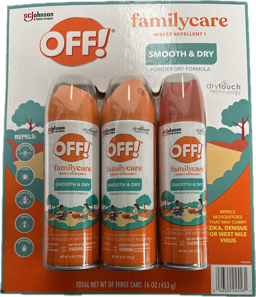 SP PEST2024 OFF FAMILYCARE INSECT REPELLENT SMOOTH & DRY 3CT 2-6oz+1-4oz SD