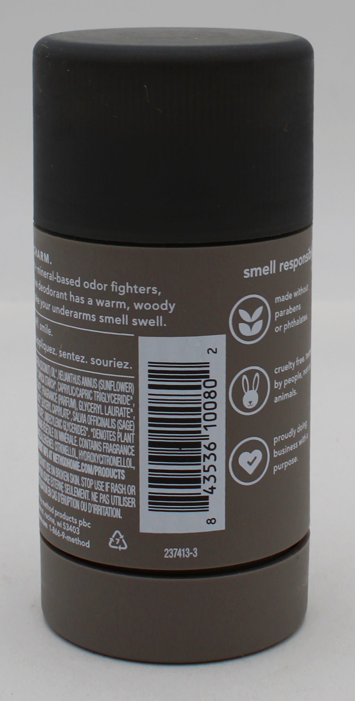METHOD MENS DEODORANT CEDAR CYPRESS ALUMINUM FREE 2.65oz NA