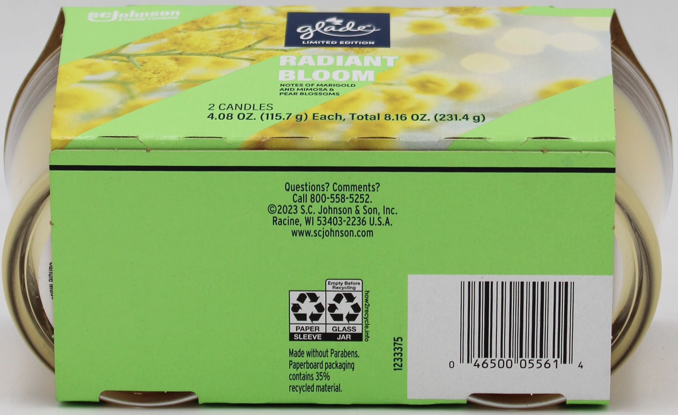 GLADE CANDLE RADIANT BLOOM 2ct 4.08oz US