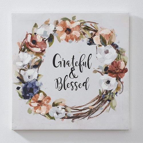 GRATEFUL & BLESSED CANVAS PRINT 16"L x 16"W