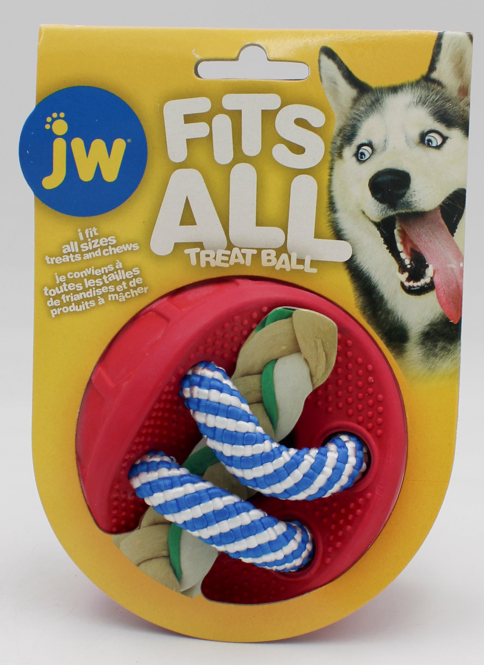 JW FITS ALL TREAT BALL 6.7 X 4.6 X 3.2"