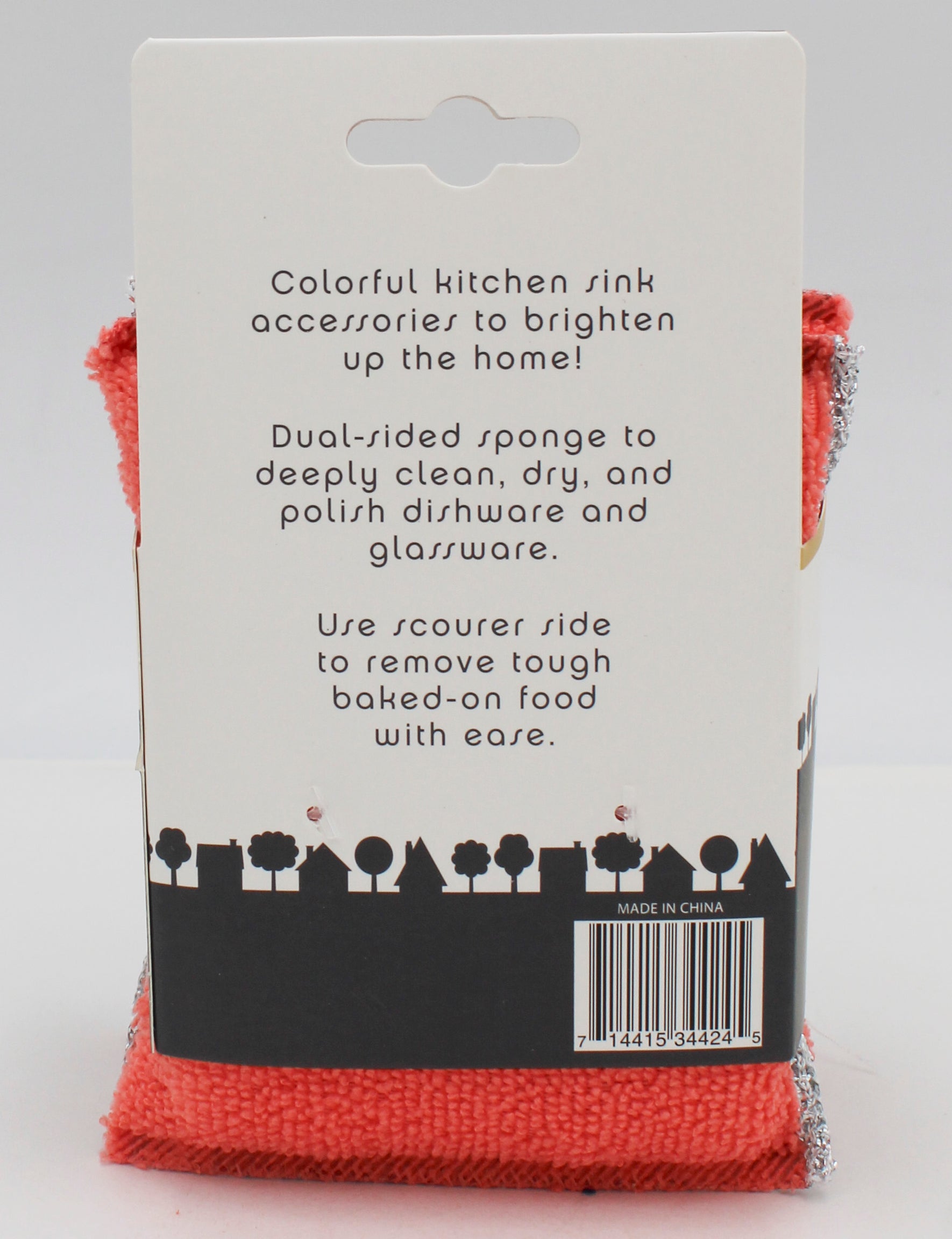 3PK MICROFIBER SCOURER SPONGES- CORAL AND GRAY NI